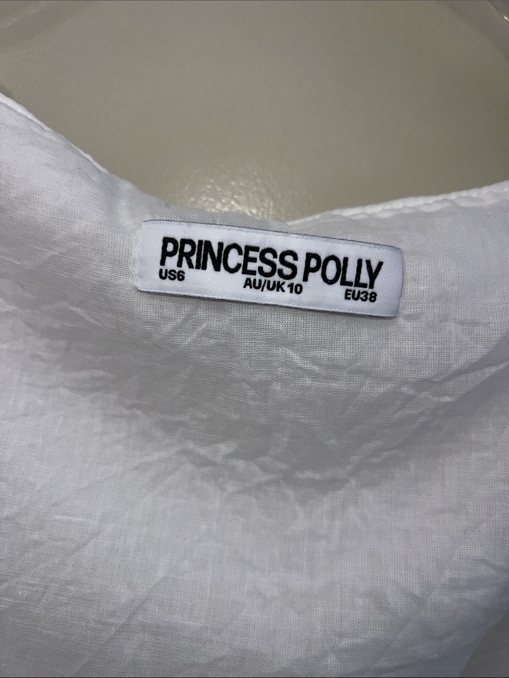 Princess Polly White Babydoll Dress with Brown Ribbon - Picture 2 of 6